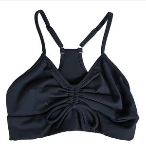 Honeycut Black Ruched Top